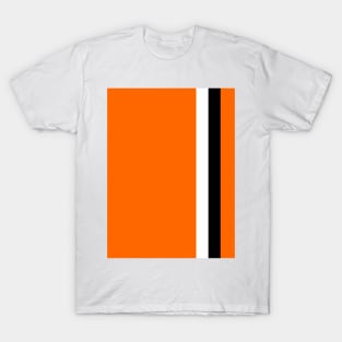 Luton Town Retro Home 1973 -74 Orange and White Black Bars T-Shirt